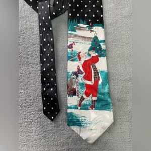 Christmas Holiday Santa Golfing Neck Tie Lightweight Polyester 4”x55”